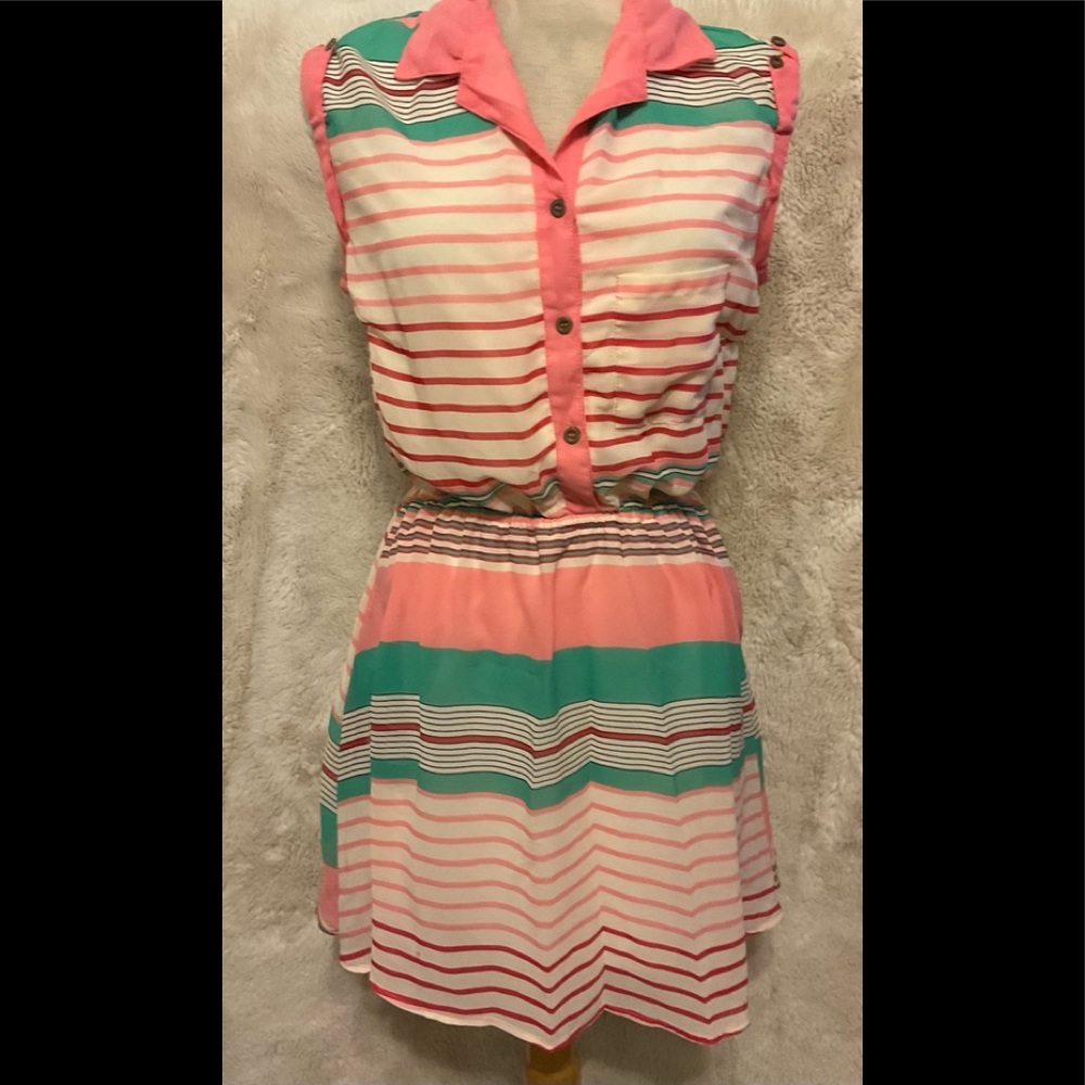 Corral & mint Fun & Flirt stripe dress-SALE Today!